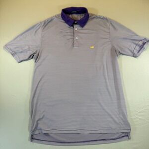 Southern Marsh Mens Purple White Striped Performance Polo Shirt Size Medium Duck
